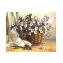 Cosul cu flori - tablou pe sevalet