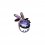 Brosa rodiata, decorata cu cristale Swarovski violet.