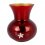 Vaza rosie cu ornament din argint