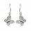Silver Butterfly - Cercei rodiati decorati cu cristale