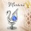 Lebada argintie cu cristale Swarovski albastre -  oferta de 5 marturii nunta