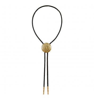 Cravata americana Bolo Tie incrustata cu fir de aur Toledo