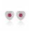 Cercei din argint Red Diamond Heart