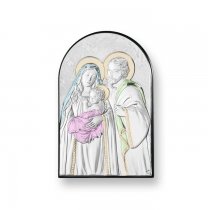 Icoana argintata color Sacra Familie 12*8 cm