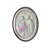 Icoana argintata color Sacra Familie 7*5 cm