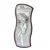 Icoana argintata Iisus pe lemn wenge 14*5.5 cm