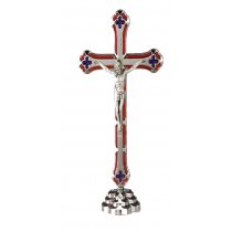 Statueta crucifix argintat Iisus pe suport metalic 15*8 cm