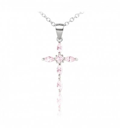 Colier din argint Faith Pink