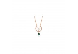 Colier cu cristale Green Pearl Circle