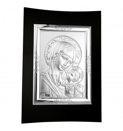 Icoana argintata Fecioara Maria cu Pruncul 17x12 cm