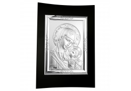 Icoana argintata Fecioara Maria cu Pruncul 17x12 cm