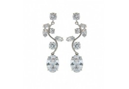 Cercei White Crystals Leaves -  Parure Milano