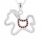 Colier din argint 925% "Red Crystal Poney"