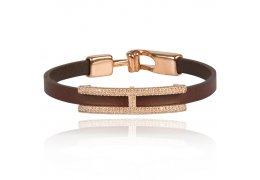 Bratara din piele incrustata cu cristale "Harriet Blass Brown" - PARURE MILANO