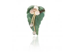 Brosa cu perle PARURE MILANO - "Green Primavera"