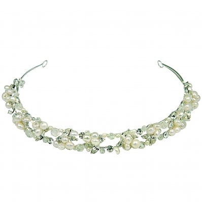 Diadema cu perle si cristale Swarovski