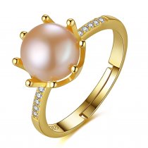 Inel Ag. 925% "Golden Pearl"