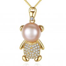 Colier Ag. 925% placat cu aur "Crystal Teddy"