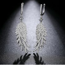 Cercei candelabru cu cristale "Crystal Feathers"