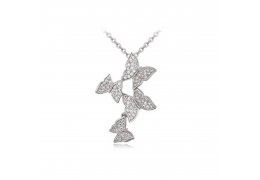 Colier cu cristale Swarovski "Silver Butterflies"