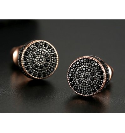 Cercei cu cristale Swarovski Elements Black Roulette