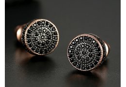 Cercei cu cristale Swarovski Elements Black Roulette