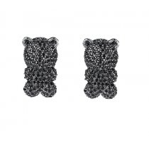 Cercei cu cristale Swarovski Elements Black Diamonds Teddy