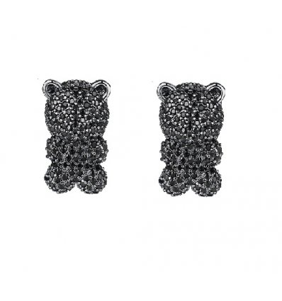 Cercei cu cristale Swarovski Elements Black Diamonds Teddy