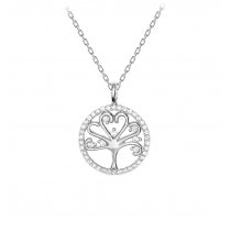 Colier din argint 925 cu cristale cubic zirconia Tree Of Life Silver