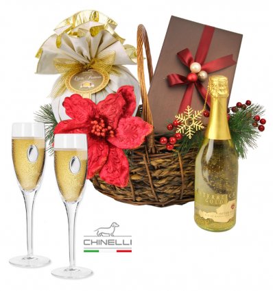 Luxury Golden Gift Basket Chinelli Italy