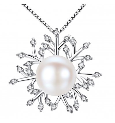 Luxury Silver Snow Flake and Pearl