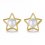 Cercei din argint placati cu aur Gold Pearl Stars