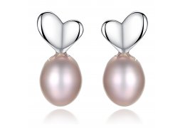 Cercei din argint decorati cu perla Sweet Pink