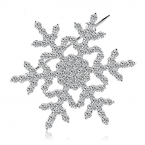 Brosa decorata cu cristale cubic zirconia Shiny Snow Flake