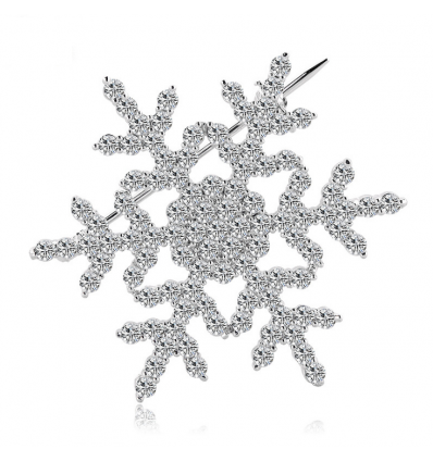 Brosa decorata cu cristale cubic zirconia Shiny Snow Flake