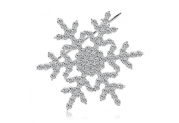Brosa decorata cu cristale cubic zirconia Shiny Snow Flake