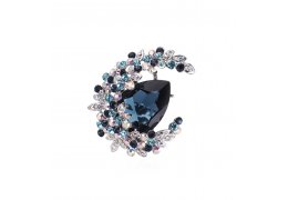 Brosa Sapphire Blue Moon cu cristale austriece