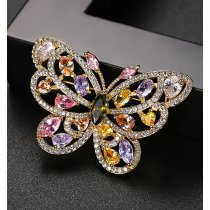 Spring Joy Butterfly - Brosa decorata cu cristale cubic zirconia