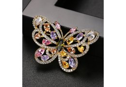 Spring Joy Butterfly - Brosa decorata cu cristale cubic zirconia