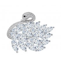 Brosa cu cristale cubic zirconia Elegant Swan