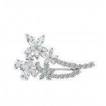 Brosa Imperial Flowers cu cristale cubic zirconia