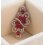 Brosa Red Passion cu cristale cubic zirconia