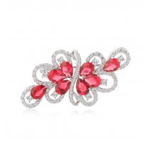 Brosa Red Passion cu cristale cubic zirconia