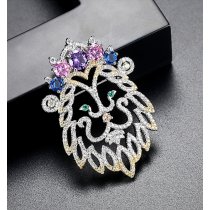 Brosa cu cristale cubic zirconia Cute Lion