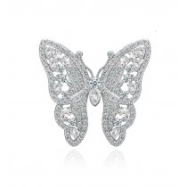 Brosa Discret Butterfly decorata cu cristale cubic zirconia