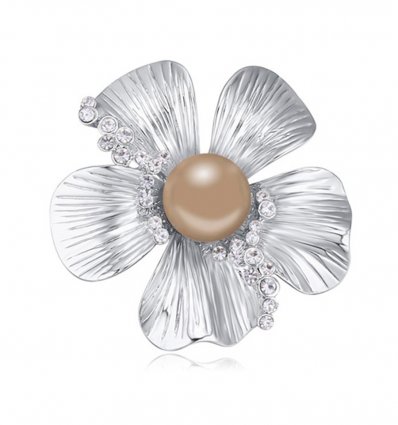Brosa Bronze Pearl cu cristale austriece