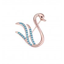 Brosa cu cristale austriece Turquoise Crystals Swan