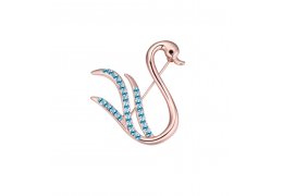 Brosa cu cristale austriece Turquoise Crystals Swan