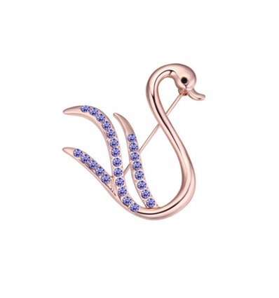 Brosa cu cristale austriece Purple Crystals Swan