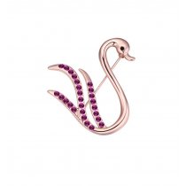 Brosa cu cristale austriece Fuchsia Crystals Swan